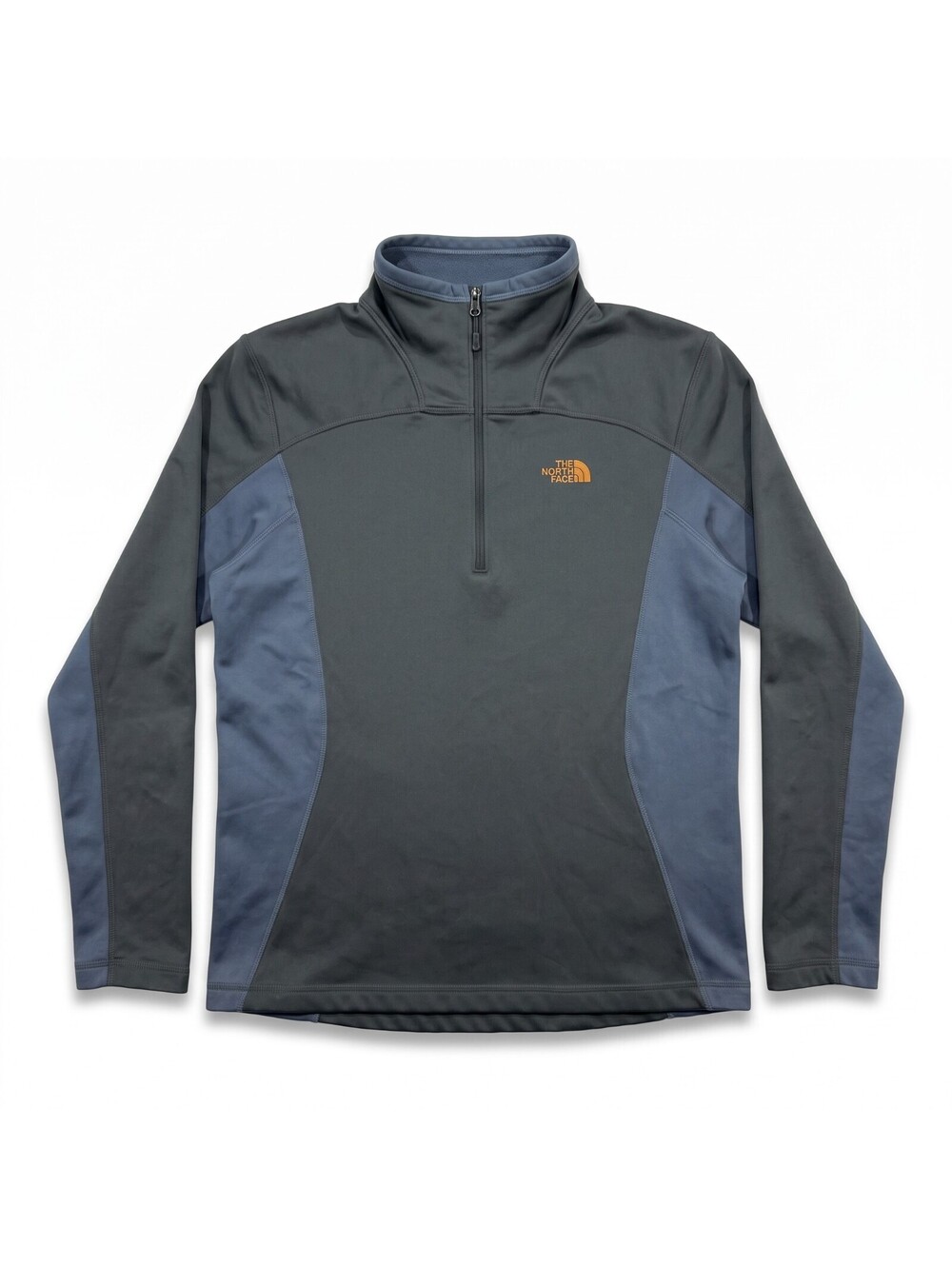 The North Face Pullover Mens M Gray Blue 1/4 Zip Fleece Hiking Outdoor Jacket
